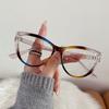 Fashion Cat Eye Pochromic Anti Radiation Metal Glasses for Women Men Replaceable Lens Eyeglasses