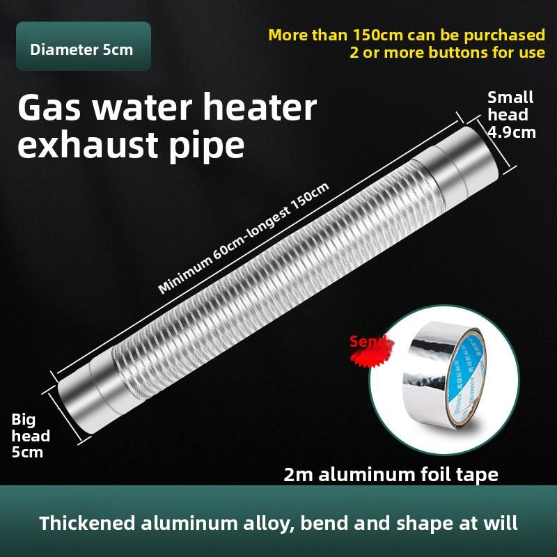 Brandsäker Gas Vattenvärmare Rostfritt Stål 60-150mm Aluminium Stark Universell Avgas Rökkanal Förlängningsrör Längd