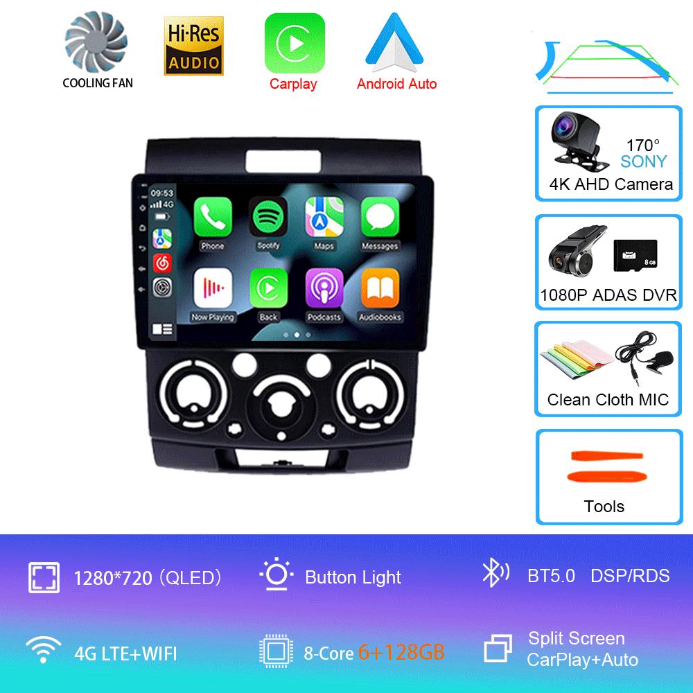 for Ford Everest Ranger Mazda BT50 BT-50 2006-2010 Car Radio Autoradio Multimedia Stereo Player Carplay Android 14 2din