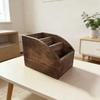 Multi-Slot Wooden Desktop Organizer Wooden Remote Holder  Office Organizer