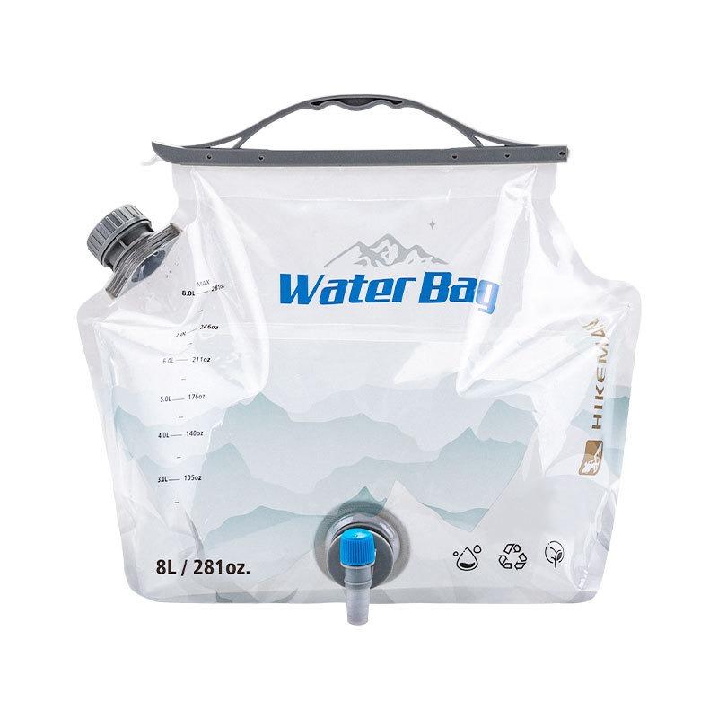 

8 л Сумка для воды для кемпинга с краном Портативный контейнер для воды Складной резервуар для хранения воды Канистра для переноски для улицы Водный мешок для кемпинга белый