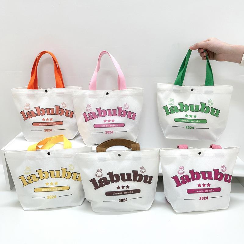 Cartoon Canvas Bag Girl Cute Hand Canvas Bag Going Out Versatile Hand Satchel Tote Bag