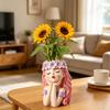 Vaso Pequeno de Cabeça de Fada Resina Rosto de Menina Vaso de Flores Fofo Vaso de Cacto para Varanda Quintal Jardim Mesa Decoração Presente para Mulheres