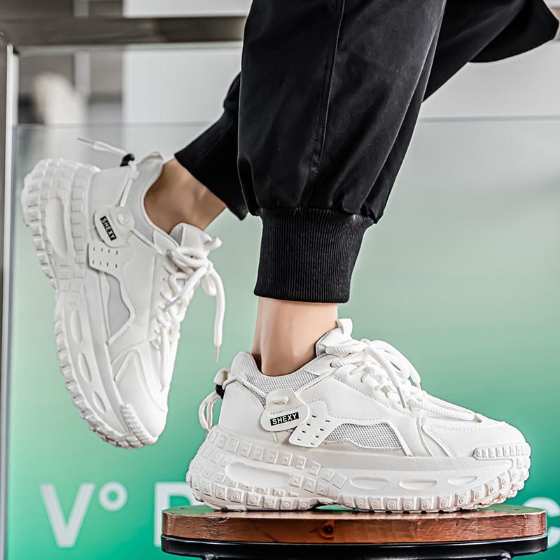 New Fashion Men 's Four Seasons Comfortable Thick Sole Shoes Students BoysTrending Soft Sole Breathable Casual Running Sneakers