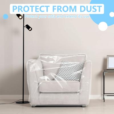 1-4 Seat Sofa Cover PE Waterproof Transparent Dustproof Furniture Chair Masking Protection CoversLiving Room Reusable