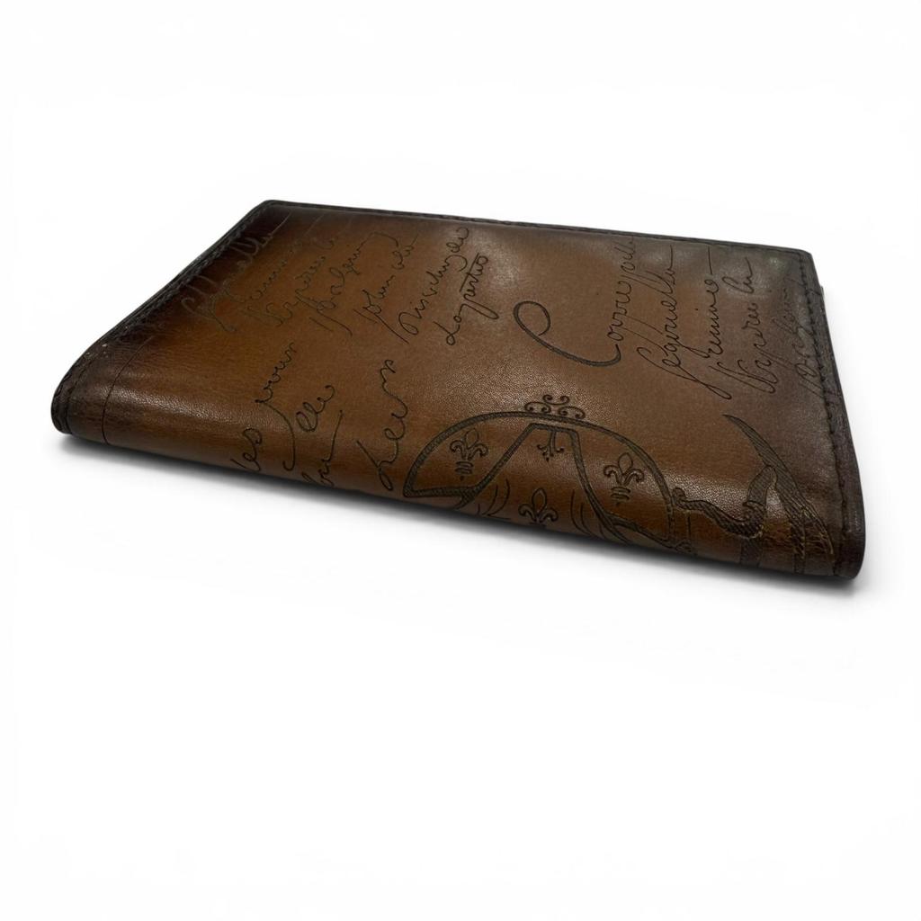 Excellent BERLUTI Jagua Flap Card Holder Venice Current product Calligraphy Used