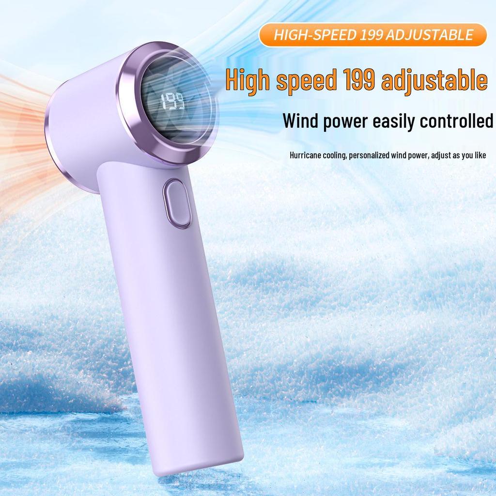 New Arrival T236 Handheld Mini Fan with USB Charging, High-Speed Turbo, 199 Speed Settings