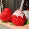 1Pc Cute Strawberry Squeeze Toy Silicone Squeeze Toy Tpr  Sensory Toy Stress Relief Vent Joking Stress Relief Funny Toy