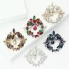 Korean Style Crystal Pendant Wreath Brooch for Suit Jackets