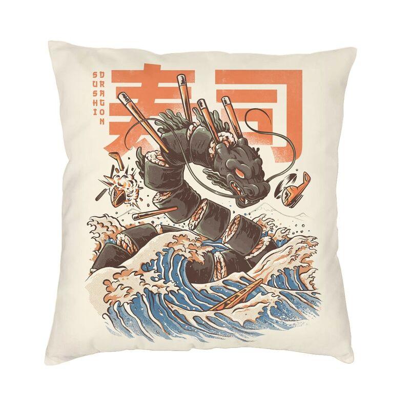 Japanese Samurai Cat Cushion Covers Sofa Home Decorative Square Throw Pillow Cover 40X40Cm
