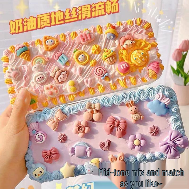 DIY Handgemachtes Cremeleim Stiftebox Set – Kreatives und Niedliches Schüler Schreibwaren Paket