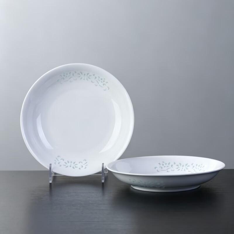 Jingdezhen Underglaze 8-inch Ceramic Deep Dinner Plates (Set of 2)
