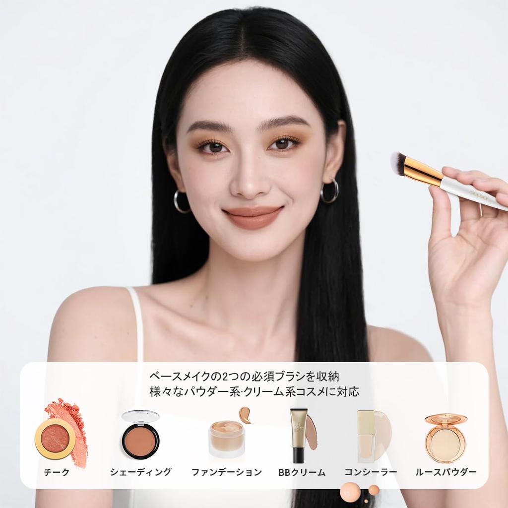 Docolor Foundation Brush and Concealer Brush Makeup Face Finger Gentle On Easy To Use (2 Brushes) - White, Brushes, Brushes, Brushes, Popular, Skin,