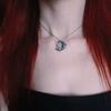 Vintage Moon Design Pendant Necklaces with Imitation Opal Stone Bohemian Beach Fashion Jewelry Silver Color Chain Gift for Women