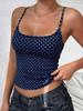Polka dot women's vest, hot-selling in Europe and America, short navel-exposed cute sexy little vest top