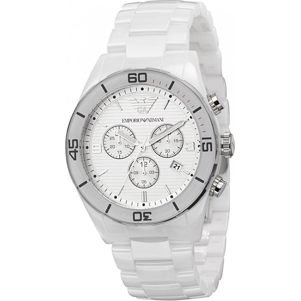 Emporio Armani AR1424 Biały Ceramica Zegarek Męski
