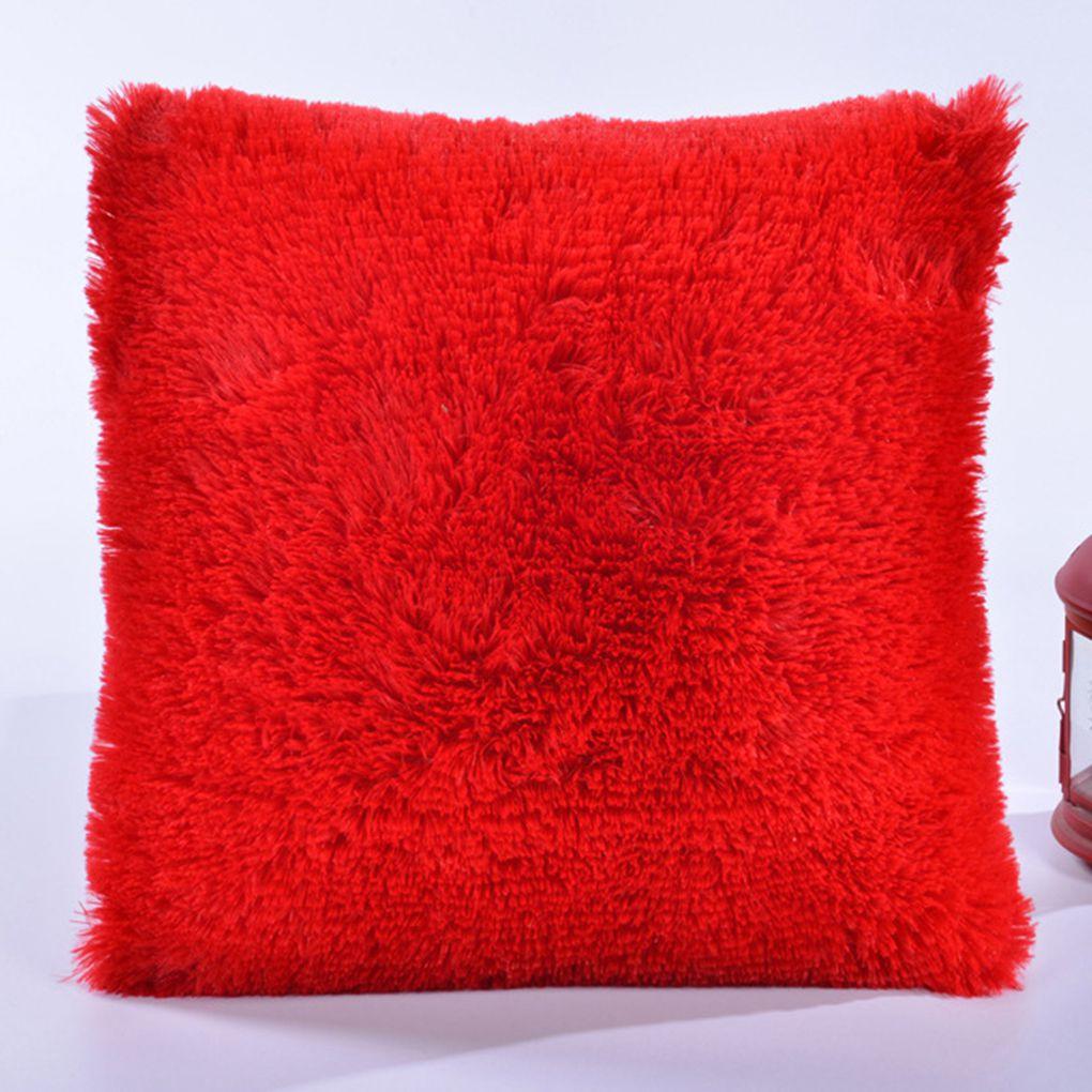 Throw Home Decoration Fur Fluffy Sofa Pillow Soft Plush Cushion Cover