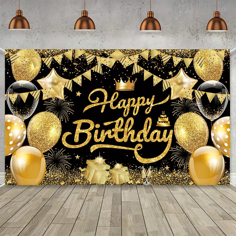Glamorous Black & Gold - Festive Birthday Backdrop,Tapestries, party decorations, birthday carnival celebration gifts