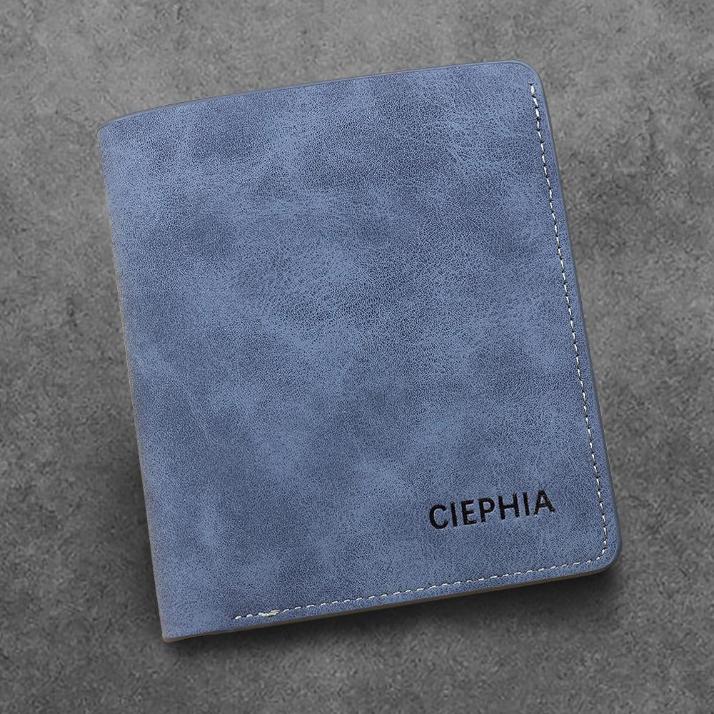 Men's Wallets Vintage Short Bifold Wallet with ID Window Deep Cash Pockets RFID Blocking Credit Card Holder Gifts