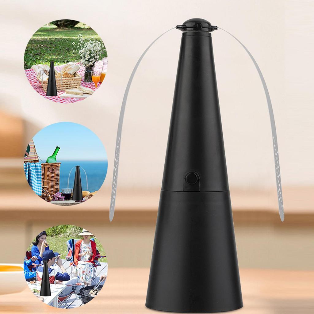 Outdoor Fly Bug Repeller Kitchen Dining Table Meal Pests Fan Desktop Tabletop Electric Battery Operated Food Protector Tool