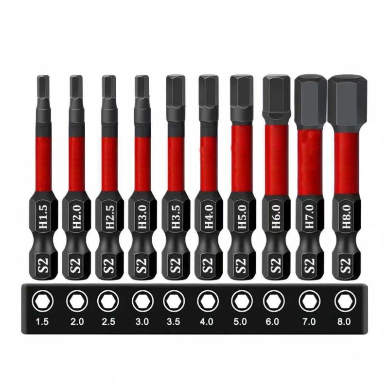 10 Pezzi Punta per Cacciavite Magnetica Forte 50mm Testine per Cacciavite ad Alta Durezza Adatte per Utensili Manuali Elettrici