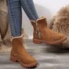 New Minimalist Snow Boots Women Winter Warm Fashionable Versatile Platform Boots Non-slip Short Plush Flats Suede Shoes