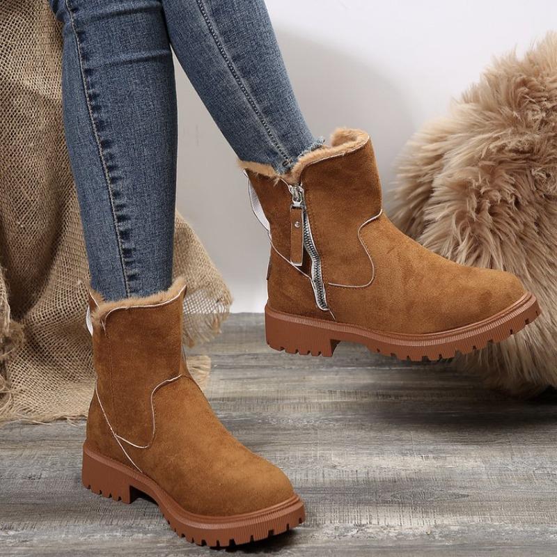 New minimalist Snow Boots Women Winter Warm Fashionable versatile Platform Boots Non-slip Short Plush Flats Suede Shoes