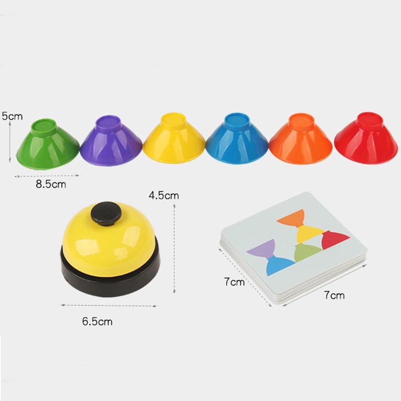 Stack Bowls Speed Game Toys Montessori Educational Intellectual Enlightenment Toys With Card Color Cognition Logic Training Gift