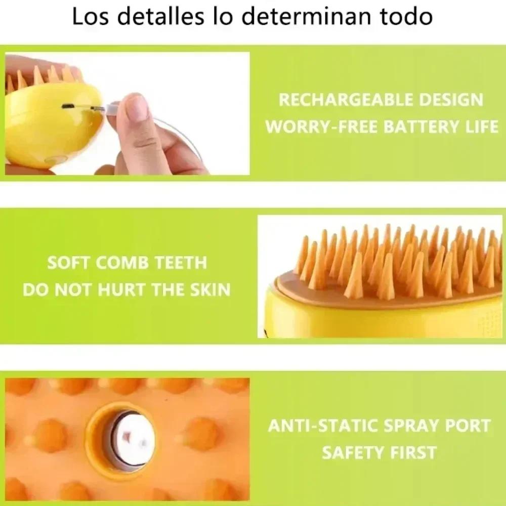 Dog And Cat Steam Brush Pet Electric Spray Massage Comb Anti-Flying Massage Bath Grooming Comb With Usb Spray Water Spray Soft