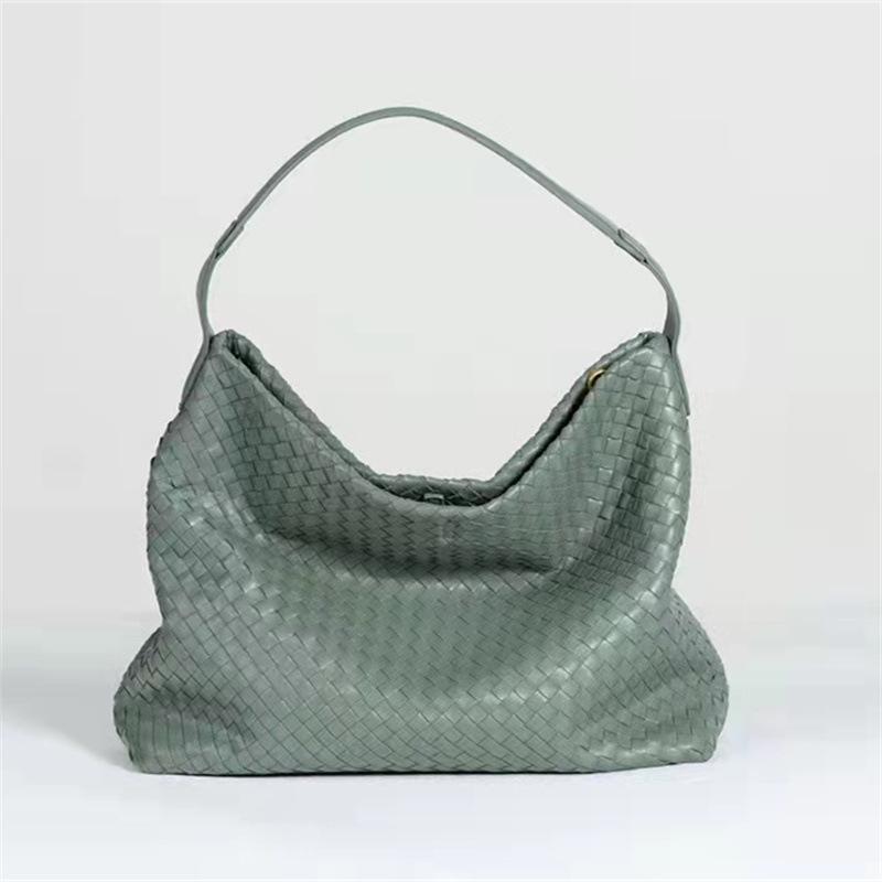 2025 New Fashionable Leather Tote Bag+large Capacity Handbag+sheepskin Woven Multifunctional Shoulder Bag