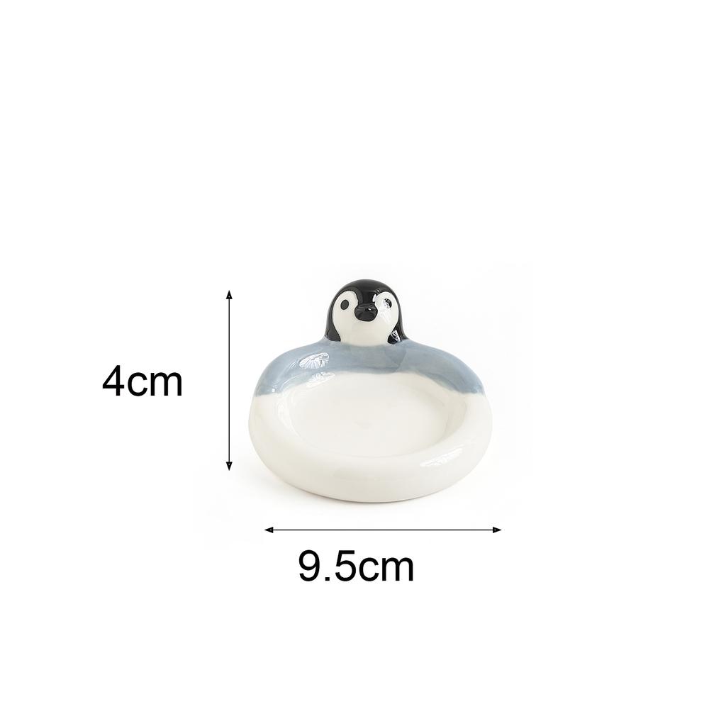 Irregular Shaped Ceramic Seasoning Dish Cute Polar Bear Penguin Dip Dish Seasoning Tool Cartoon Ceramic Snack Dish Distributor