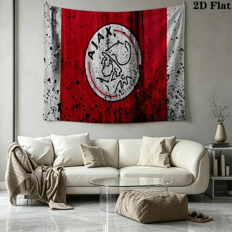 AFC Ajax Logo Wall Tapestry Aesthetic Wall Hanging Printed Fabric Blanket Decorative Tapestries for Bedroom Living Room Home Decor