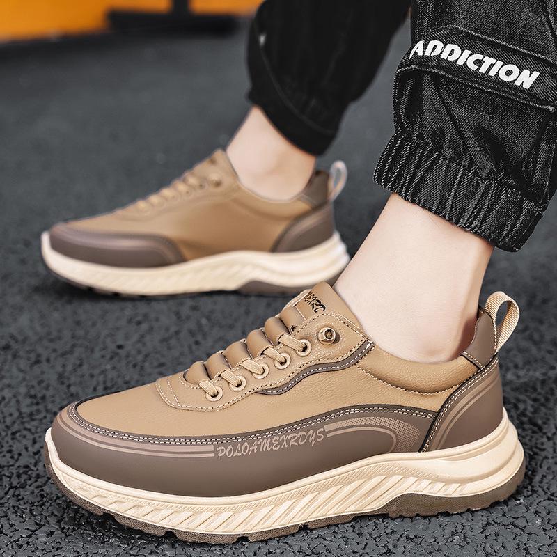 

Пол Мужской 2025 Осень/Зима Кожаная Повседневная и Беговая Обувь 45 хаки