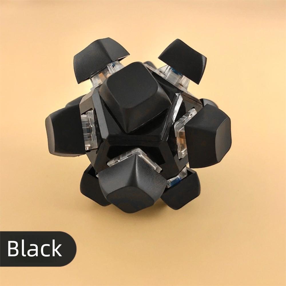 

New 12 Keys Magic Ball Fidget Keychain Keys Button Keycap Finger Keyboard Cap DIY Keyboard Relief Stress Pinch Toy for Adult чёрный