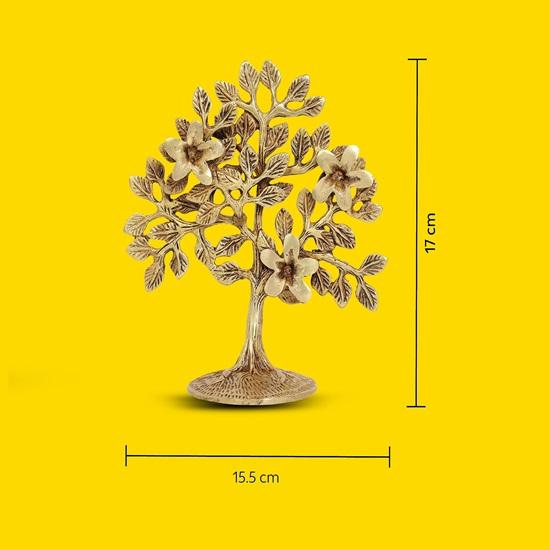 Pure Brass Kalpavriksha Tree Showpiece Tree of Life Home Decor Gift for Good Luck Vastu and Fengshui Best In Living Room Table Decoration