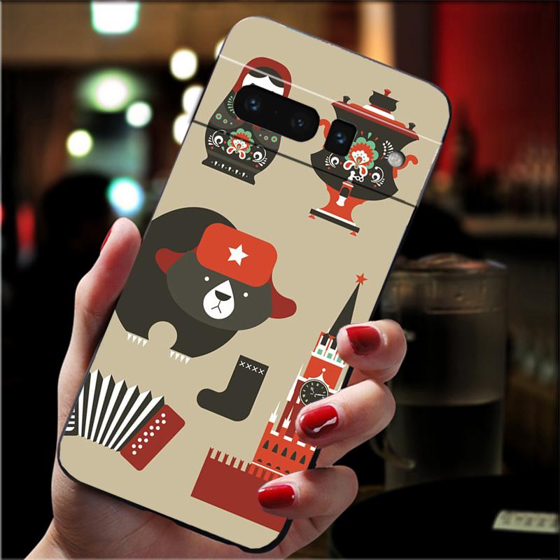Phone Case For Google Pixel 10 9 Pro XL 9A 8 7 6 Pro Pixel 8A 7A 6A Pixel 8 7 6 5 Cute Russian Dolls Pattern Matryoshka
