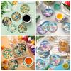 8pcs/Set DIY Diamond Painting Coasters with Holder Anti Slip Wood Drip Mats Crystal Rhinestones Diamond Art Coasters for Adults