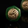 Medieval Vintage Vintage Texture Copper Alloy Greenstone Woven Button Earrings High-End Three-Dimensional Silver Needles, Earrings