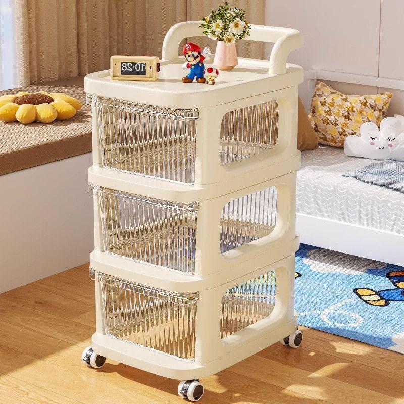 3-Tier Mobile Storage Trolley with Drawers