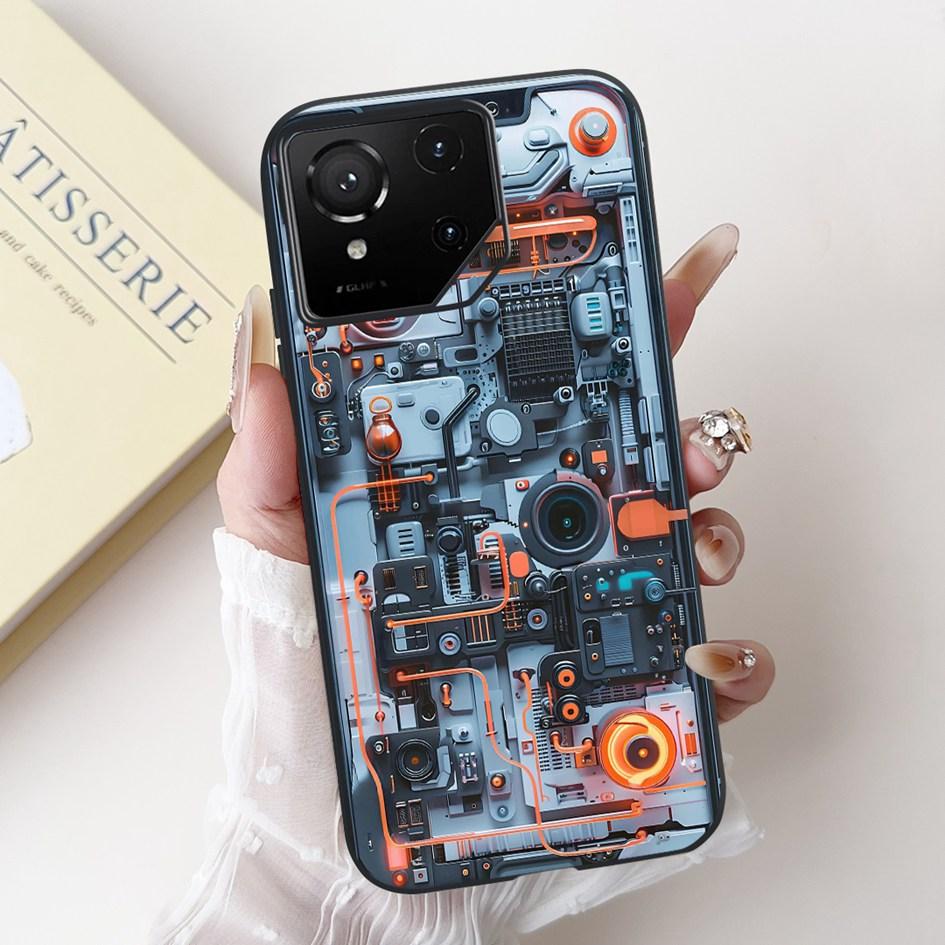 For Asus Rog Phone 9 Pro 5G Case Popular Flower Cartoon Soft Black Silicone Shockproof Cover For Asus Rog Phone 9 FE Phone9 Capa