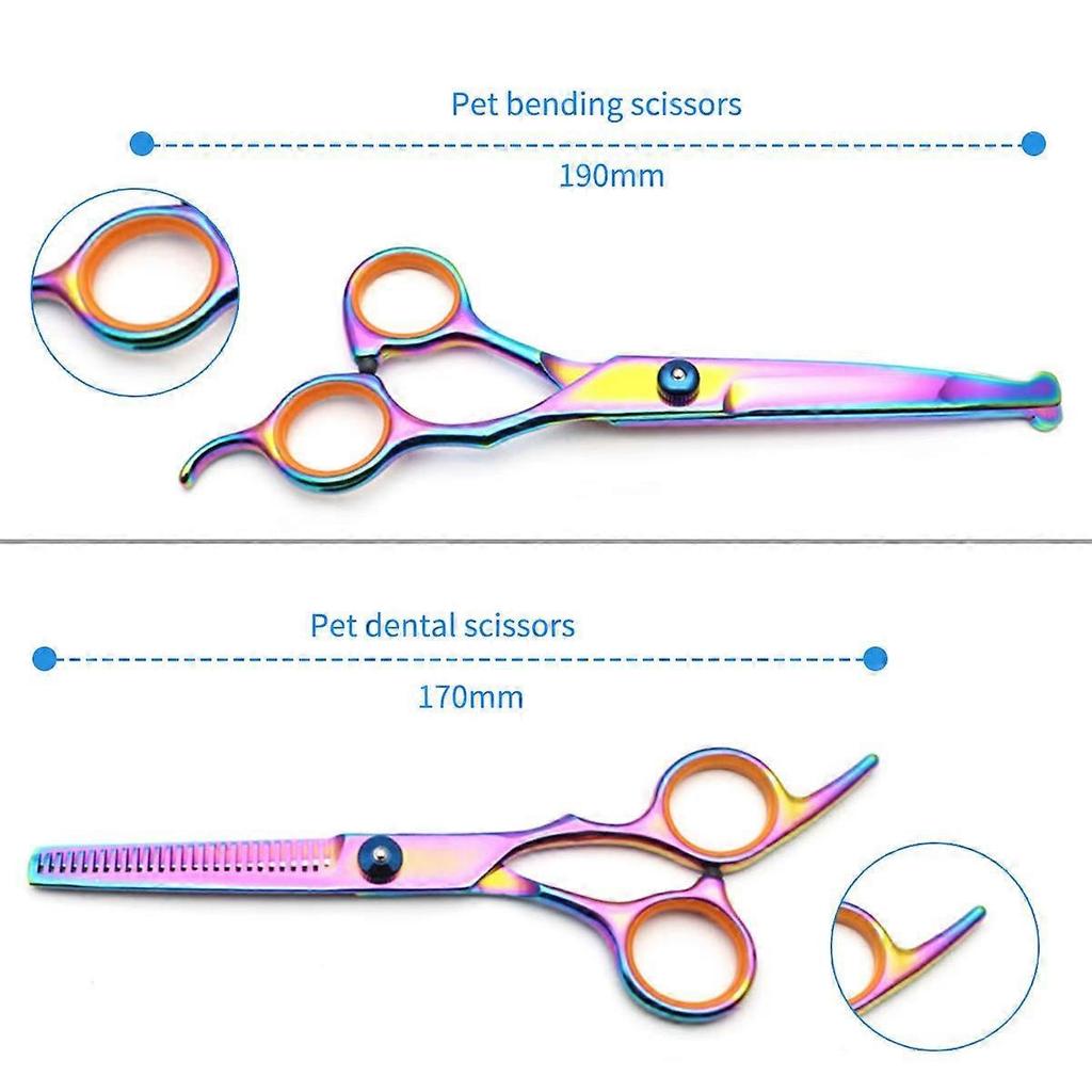 Dog Grooming Kit Pet Grooming Scissors Set Professional Pet Trimmer Kit Stainless Steel Dog Cat Hair Care Cutting Scissors
