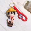 One Piece Anime 3D Silikon Schlüsselanhänger Set Geflochtenes Armband Luffy Zoro Ace Law Chopper Sabo Taschenanhänger Anhänger Geschenk Für Fans