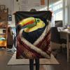 1 Stück Saisonale Tukana-Kunstdruck Flanelldecke, Hohe Qualität, Bequem für alle Jahreszeiten, Heimdekoration, Wärme und Komfort