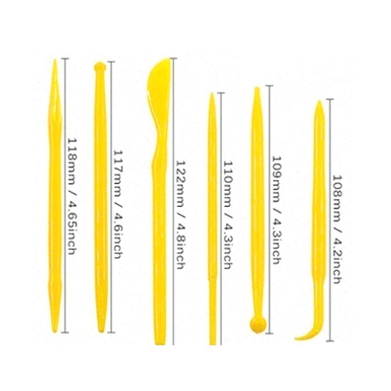 Tools Plastic Pottery Clay Sculpting Cook Decorating Supplies Double-Head for Adults Kids Beginners 6/14Pcs