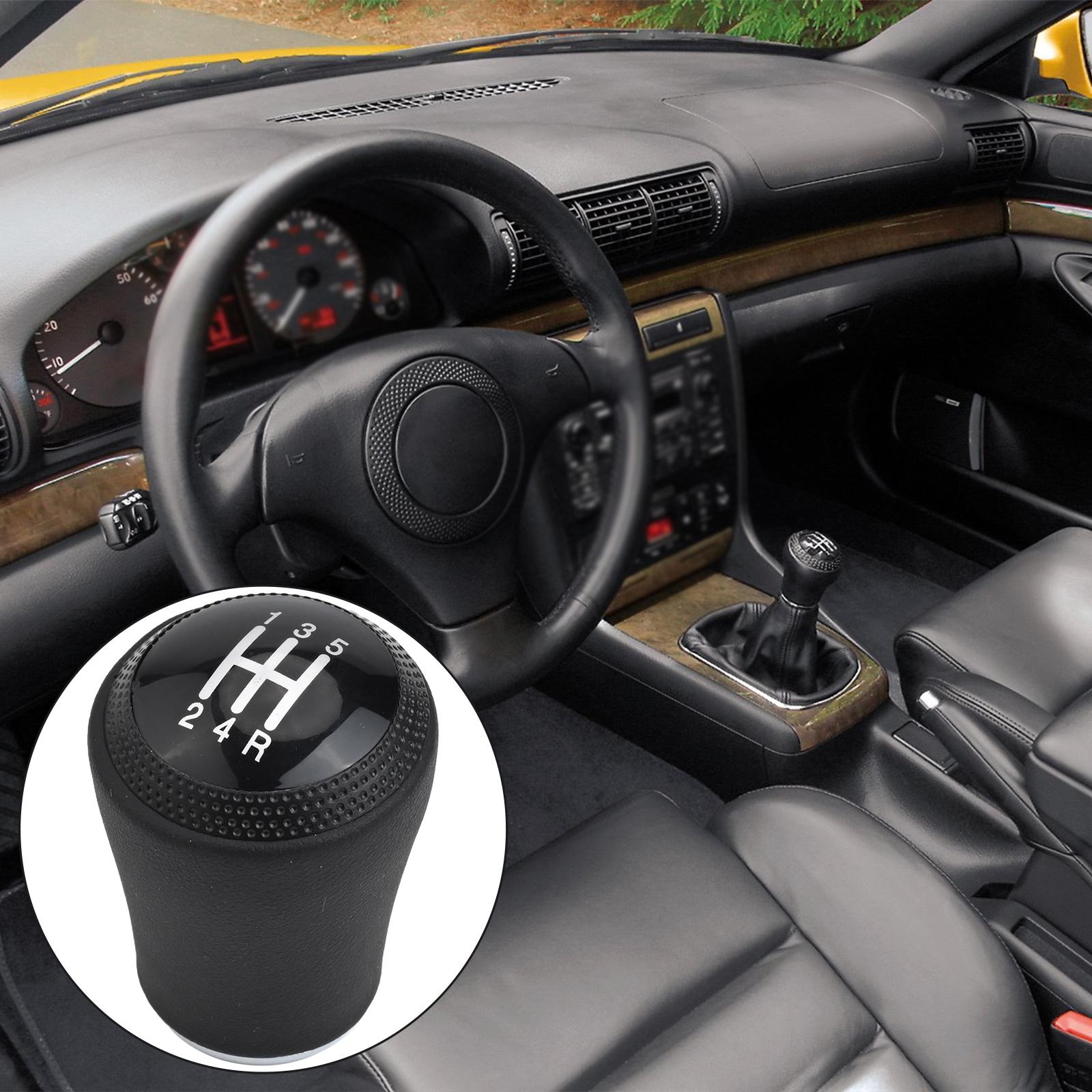 5 Speed Knob Black PU Leather 5 Speed Black Easy Installation Personalized Car Accessory Premium Leather Finish China Mainland