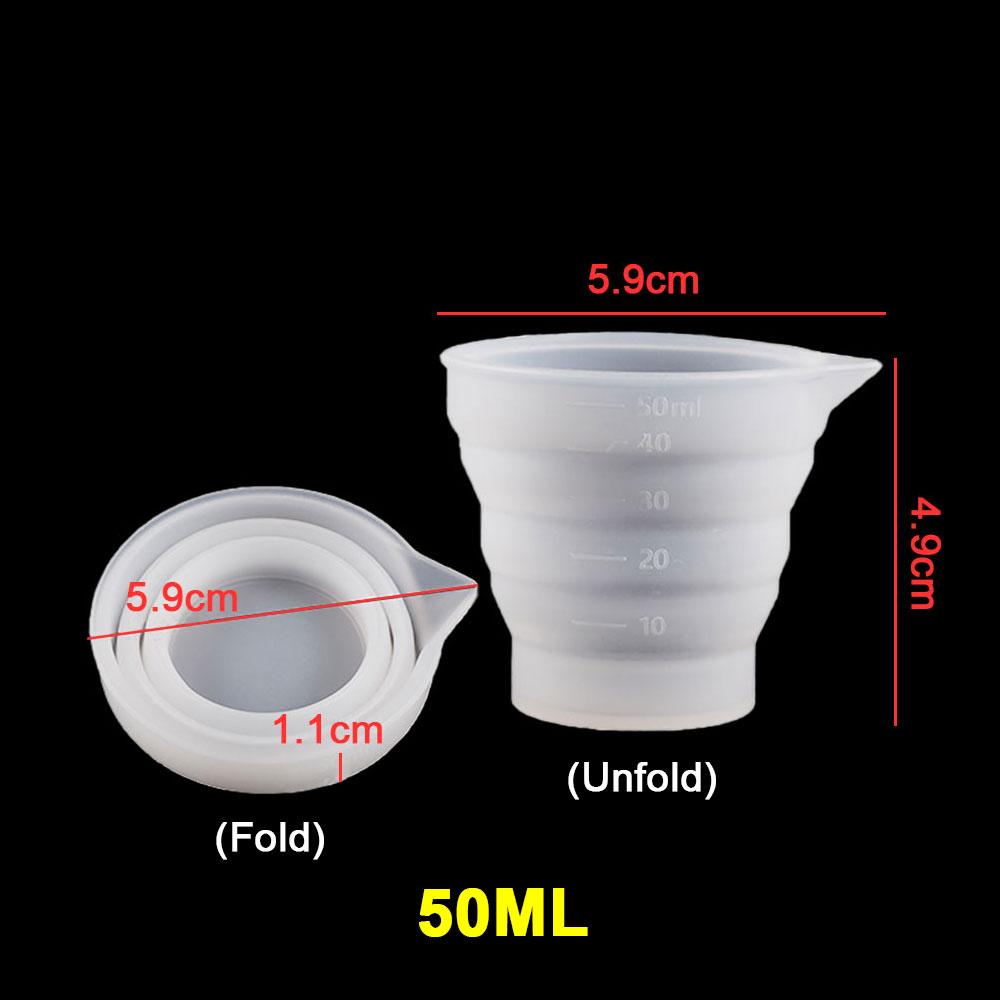 

For Fun Silicone Folding Measuring Cup 50-500ML With Scale Food Grade Separating Cups DIY Cake Epoxy Resin Jewelry Making Tools