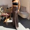 Leopard Print Sexy Hip-wrapped Fishtail Skirt Floor-mopping Skirt European and American New Spring Women's Clothing Drape Dress