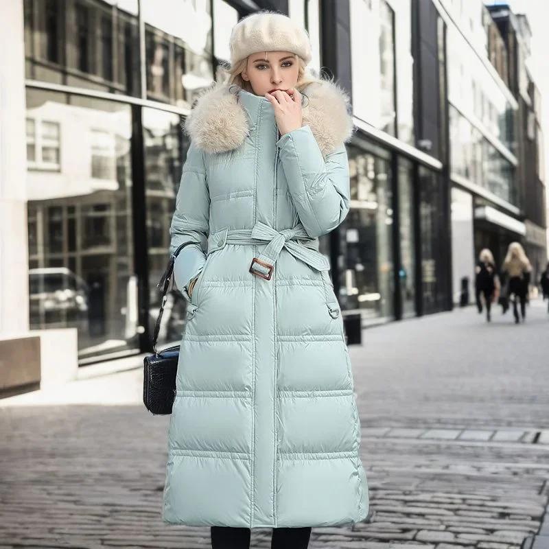 Women New Jacket Parkas Fur Collar Down Cotton Jacket Winter Hooded Long Parka Warm Female Padded Jacket Casual Outwear