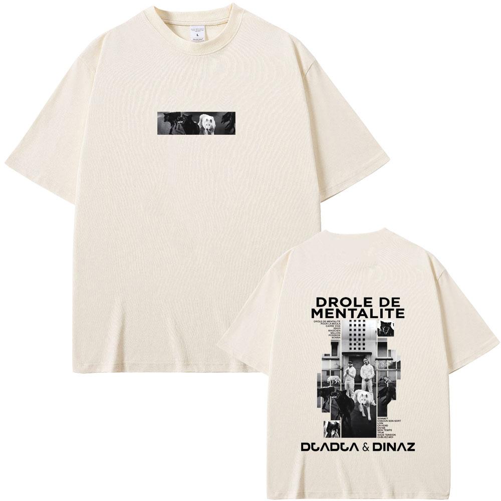 Rapper Djadja Dinaz Drôle De Mentalité Album Tshirt Men Women Fashion Oversized T Shirts Man Vintage Casual Soft Cotton Tees