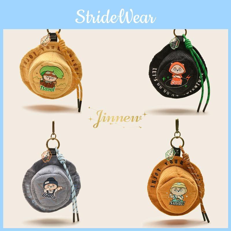Goes Bear Bold Wild Series Corduroy Hat With Embroidered Coin Keychain Purse
